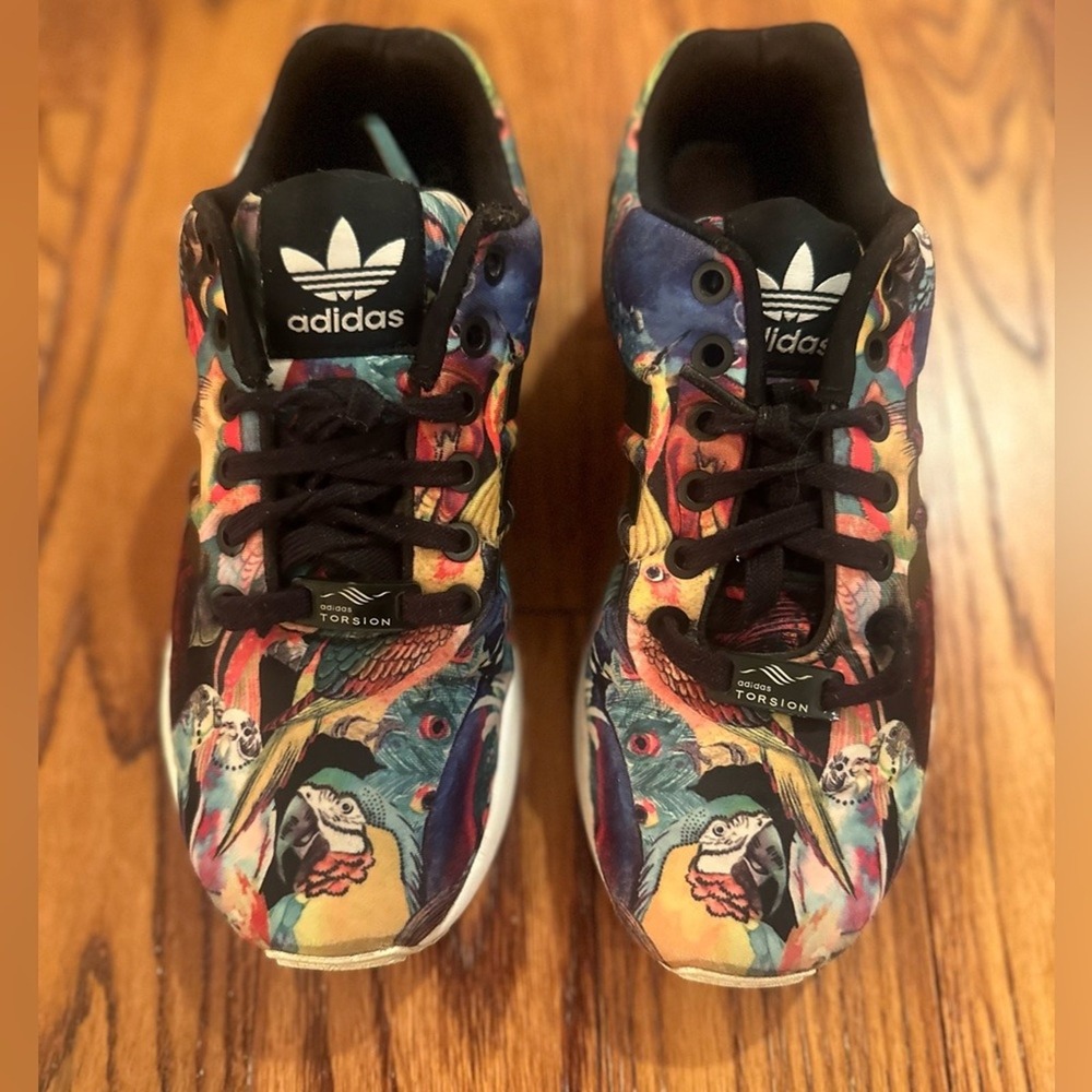 Adidas ZX Flux Tropical Bird Parrot Print Womens 5.5 Sneakers Torsion Low Top